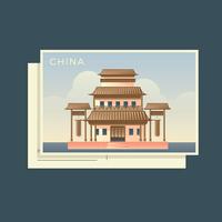 Postkarten der Welt China Vector