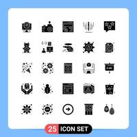 satz von 25 modernen ui-symbolen symbole zeichen für bildung digitale fotografie digitale kunstseite editierbare vektordesignelemente vektor