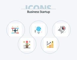 Business Startup Flat Icon Pack 5 Icon Design. Kuchen. Idee. Geschäft. Geschäft. Birne vektor