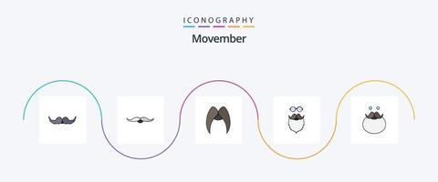 Movember Flat 5 Icon Pack inklusive . getragen. getragen. Umzug vektor