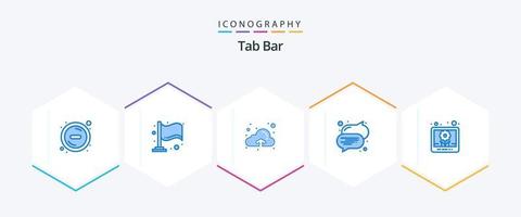 tab bar 25 blau icon pack inklusive . . hochladen. Bilder. Bild vektor