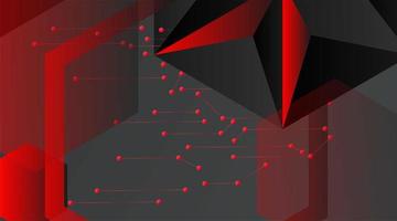 geometrischer Hintergrund des abstrakten Vektors. Polygonale Schablone des dunkelgrauen Vektors und Punkte der roten Linie verbunden vektor