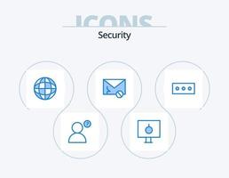 Sicherheit blau Icon Pack 5 Icon Design. . Passwort. Internet. Spam. Nachricht vektor