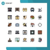 25 kreative Symbole, moderne Zeichen und Symbole von U-Bahn-Karten, bearbeitbare Vektordesign-Elemente vektor