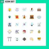 uppsättning av 25 modern ui ikoner symboler tecken för utbildning verktyg flaga reparera byggnad redigerbar vektor design element