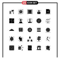 25 kreativ ikoner modern tecken och symboler av formatera audio alternativ anställd lön multimedia redigerbar vektor design element