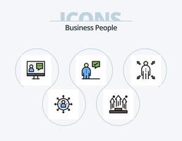 Geschäftsleute Linie gefüllt Icon Pack 5 Icon Design. Schutz. Mann. Person. Arbeit. Präsentation vektor