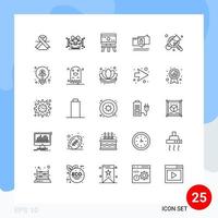 uppsättning av 25 modern ui ikoner symboler tecken för företag säkerhet offentlig chatta Plats redigerbar vektor design element