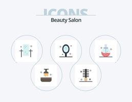 Schönheitssalon flach Icon Pack 5 Icon Design. Salon. Hand. Salon. Schönheit. Spiegel vektor