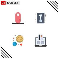 Stock Vector Icon Pack mit 4 Zeilenzeichen und Symbolen für erwachsene Planeten Knochenskelettxc Ray Cash editierbare Vektordesign-Elemente