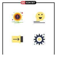 4 användare gränssnitt platt ikon packa av modern tecken och symboler av varna glida bubbla Lycklig dollar redigerbar vektor design element
