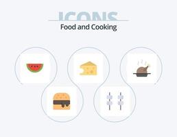 Lebensmittel flach Icon Pack 5 Icon Design. . Frühstück. . Essen vektor