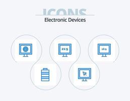 Geräte blau Icon Pack 5 Icon Design. . hd. Nachricht. Anzeige. Fernseher vektor