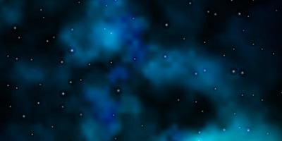 dunkelblaues, grünes Vektormuster mit abstrakten Sternen. vektor