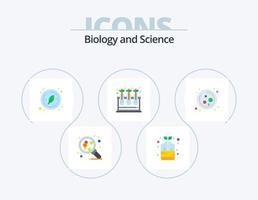 biologi platt ikon packa 5 ikon design. molekyl. rör. biologi. vetenskap. labb vektor