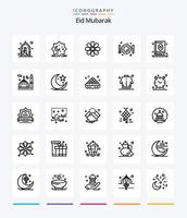 kreatives eid mubarak 25 skizzen-icon-pack wie messer. Platte. eid. Gericht. Dekoration vektor