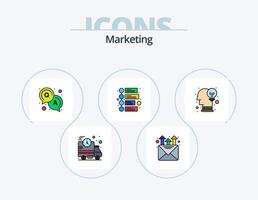 Marketing-Linie gefüllt Icon Pack 5 Icon-Design. . Meinung. Zahlung. Marketing. Meinung vektor