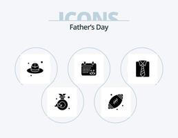 fäder dag glyf ikon packa 5 ikon design. pappa. fäder dag. fotboll. far. kalander vektor
