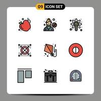 9 kreativ ikoner modern tecken och symboler av gammal flyga kolla upp flygande packa redigerbar vektor design element
