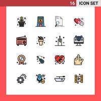 16 kreativ ikoner modern tecken och symboler av tid hjärta våt klocka hitta redigerbar kreativ vektor design element