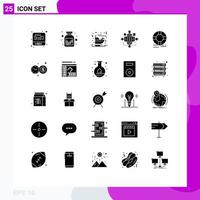 25 universelle solide Glyphen für Web- und mobile Anwendungen helfen dabei, bearbeitbare Vektordesign-Elemente für Weihnachtsoperationen zu erfüllen vektor
