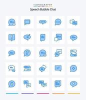 Creative Chat 25 Blue Icon Pack wie Nachricht. Ausrufezeichen. Plaudern. Fehlermeldung. Nachricht vektor