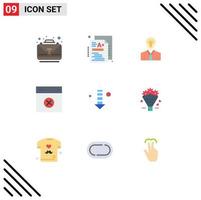 Stock Vector Icon Pack mit 9 Zeilenzeichen und Symbolen für ui-Layout Mann Design Wachstum editierbare Vektordesign-Elemente