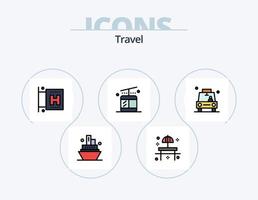 resa linje fylld ikon packa 5 ikon design. . fartyg. pass. kryssning. bild vektor