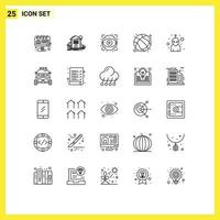 uppsättning av 25 modern ui ikoner symboler tecken för övning spel kontor basketboll visa redigerbar vektor design element