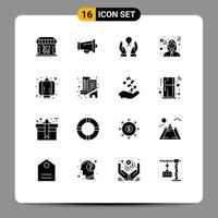 uppsättning av 16 modern ui ikoner symboler tecken för Kina pengar vård investering skuld redigerbar vektor design element