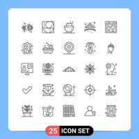 användare gränssnitt packa av 25 grundläggande rader av utbildning webb mat browser Smycken redigerbar vektor design element