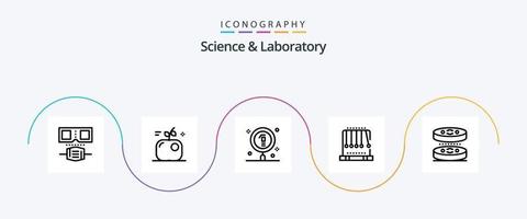 Science Line 5 Icon Pack inklusive Biologie. schwingen. chemisch. Physik. Schwere vektor