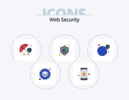 webb säkerhet platt ikon packa 5 ikon design. säkerhet. global. försäkring. skydda. skydd vektor