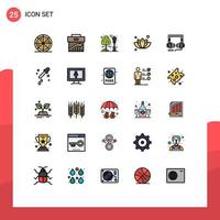 25 kreative Symbole, moderne Zeichen und Symbole von SEO-Kopfhörer-Stadtbaumblättern, editierbare Vektordesign-Elemente vektor