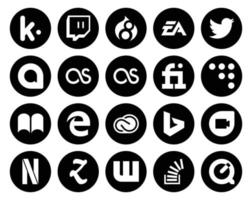 20 Social Media Icon Pack, einschließlich Bing CC Google Allo Creative Cloud iBooks vektor