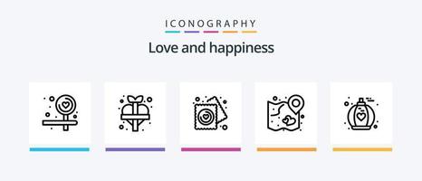 Love Line 5 Icon Pack inklusive Liebe. anlocken. Party. romantisch. Liebe. kreatives Symboldesign vektor