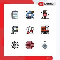 9 kreativ ikoner modern tecken och symboler av marknadsföra finansiera Graf företag is grädde redigerbar vektor design element