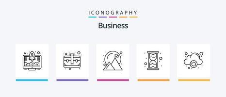 Business Line 5 Icon Pack inklusive Foto. Geschichte. Navigation. Dateien. Markt. kreatives Symboldesign vektor