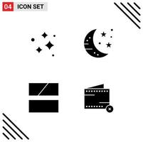 Stock Vector Icon Pack mit 4 Zeilenzeichen und Symbolen für die saubere Bearbeitung von bearbeitbaren Vektordesign-Elementen für Waschgetränkebilder