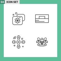 uppsättning av 4 modern ui ikoner symboler tecken för boende anslutningar spa man internet av saker redigerbar vektor design element