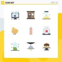 uppsättning av 9 modern ui ikoner symboler tecken för laddning ackumulator flaska Lycklig påsk redigerbar vektor design element