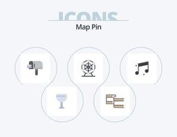 Karte Pin flach Icon Pack 5 Icon Design. . . Einkaufen. Klang. Audio- vektor