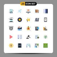 uppsättning av 25 modern ui ikoner symboler tecken för rutnät utbildning leverans inlärning e redigerbar vektor design element
