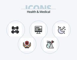 Gesundheit und medizinische Linie gefüllt Icon Pack 5 Icon Design. Zeichen. medizinisch. medizinisch. Zeichen. medizinisch vektor