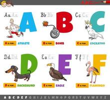 pädagogische Cartoon Alphabet Buchstaben für Kinder vektor