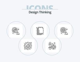 Design-Thinking-Line-Icon-Pack 5 Icon-Design. . . Bleistift. Bleistift. Bürste vektor