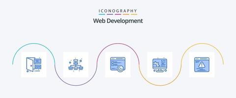 Webentwicklung Blue 5 Icon Pack inklusive Fehler. Entwicklung. Geschwindigkeit. Netz. Service vektor