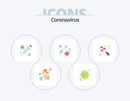 Coronavirus Flat Icon Pack 5 Icon Design. Labor. Virus. Grippe. Übertragung. Tropfer vektor