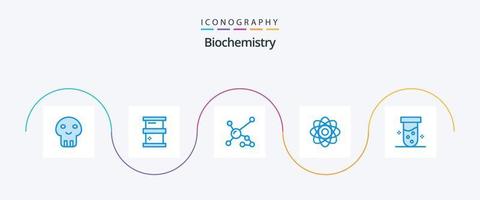 biokemi blå 5 ikon packa Inklusive rör. kemi. atom. biokemi. genetisk vektor