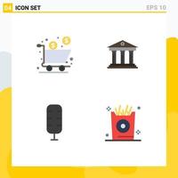 4 kreativ ikoner modern tecken och symboler av låda pengar produkt företag kommentator redigerbar vektor design element